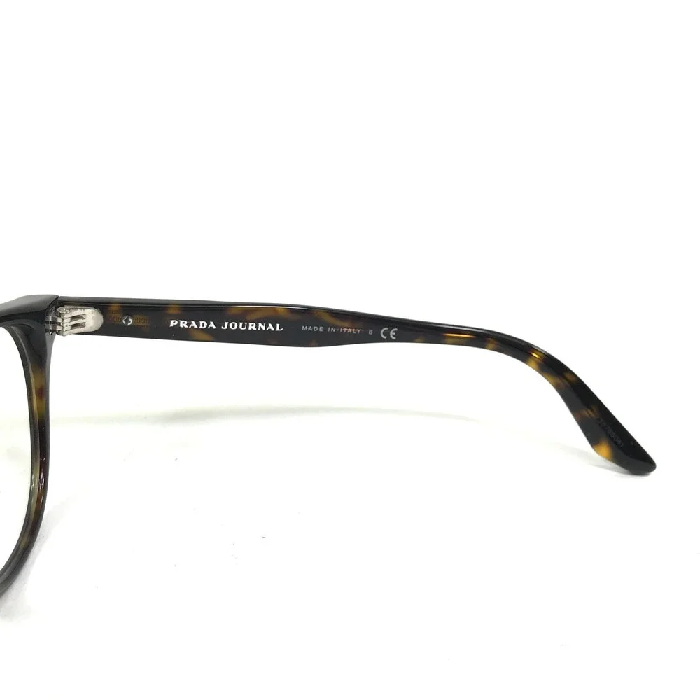 PRADA Eyeglasses Frames VPR 07T 2AU-1O1 Brown Tortoise Round Full Rim 50-19-140